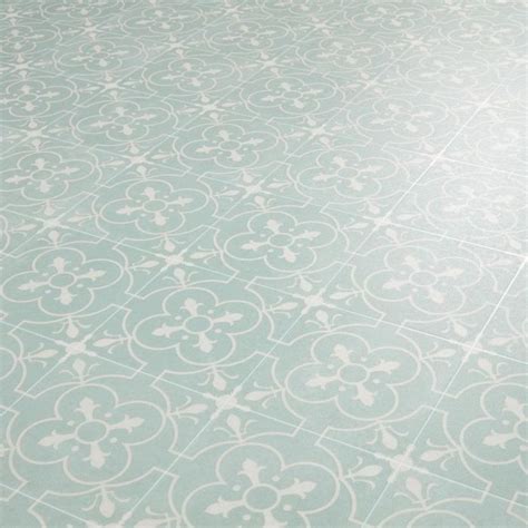 Sheet Vinyl Flooring Green And Grey Vintage Georgian Tile Design