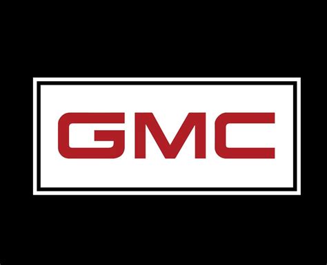 Gmc Brand Logo Car Symbol Red And White Design Usa Automobile Vector