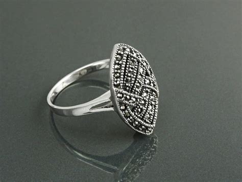 Antique Marcasite Ring Sterling Silver Vintage Marcasites Ring
