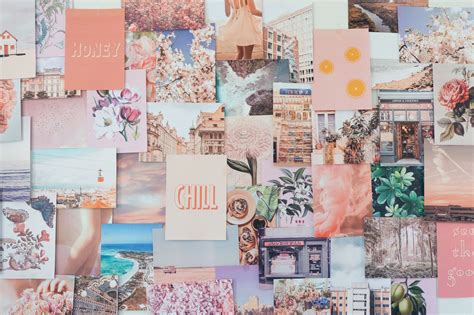 Peachy Pink Collage Kit in 2020 | Desktop wallpaper art ...