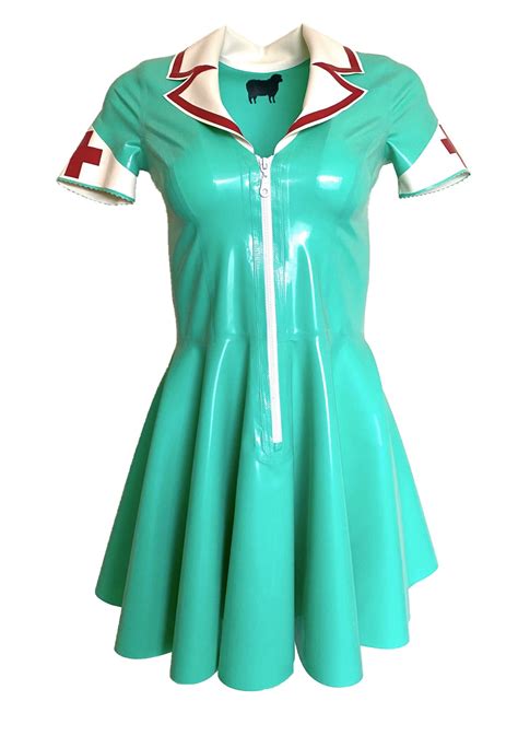 Latex Nurse Dress With Circle Skirt Black Sheep Latex