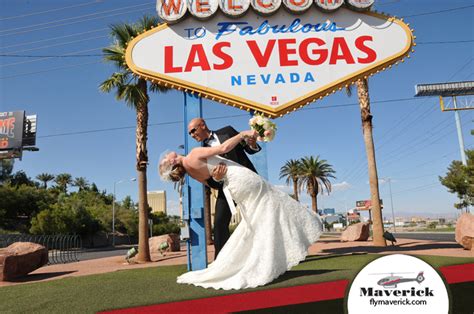 Las Vegas Strip Twilight Wedding Ceremony Maverick Helicopters