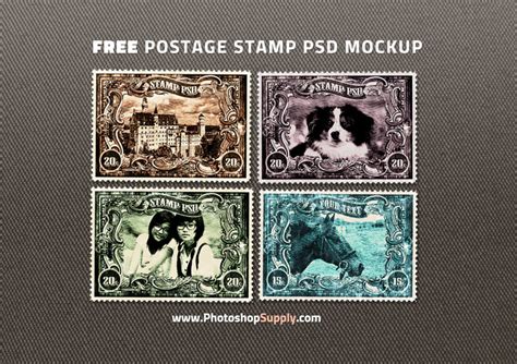 Download Old Postage Stamp PSD Free Mockup - Photoshop Supply