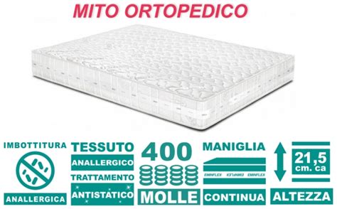 Materasso matrimoniale eminflex infinity 700 molle, 24 cm alto, in fotografia con le varie caratteristiche.completo di rete ortopedica doghe in legno eminflex. Materasso Eminflex Mito ortopedico in offerta