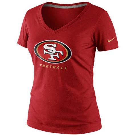 Nike San Francisco 49ers Ladies Legend Logo Performance V Neck T Shirt