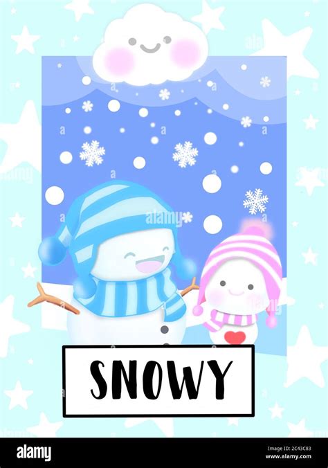 Weather Flashcard Collection For Preschool Kid Learning English