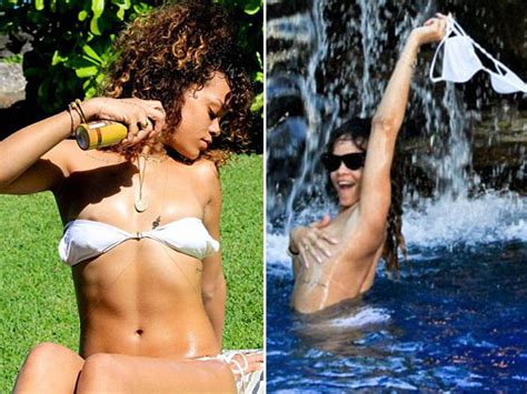 rihanna de fiesta y en topless durante sus vacaciones infobae