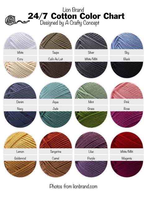 Lion Brand Yarn Free Color Charts A Crafty Concept Brand Color