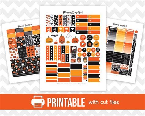 The Printable Halloween Planner Stickers Are Orange Black And White