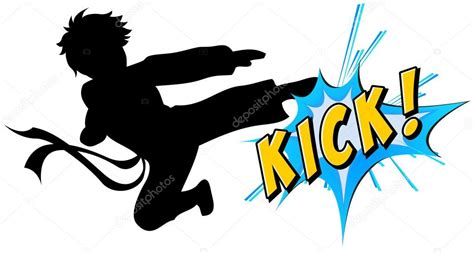 Kicking Action With Text On White Premium Vector In Adobe Illustrator
