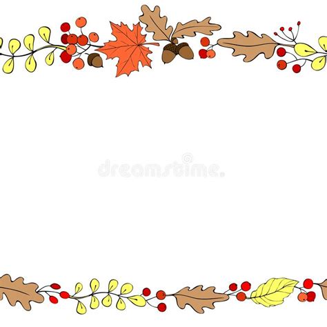 Autumn Leaves Background Leaves Top Bottom Stock Illustrations 111