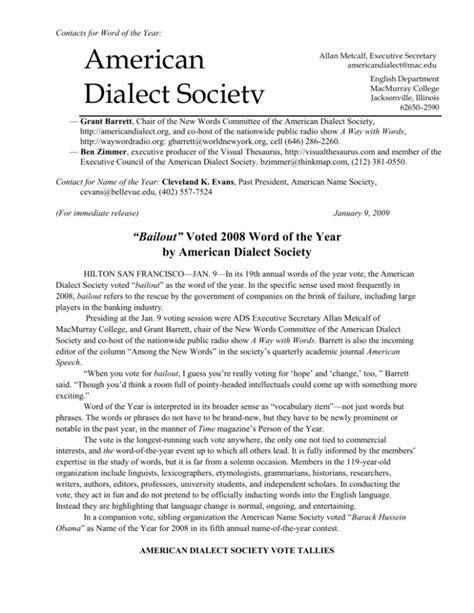 microsoft word american dialect society
