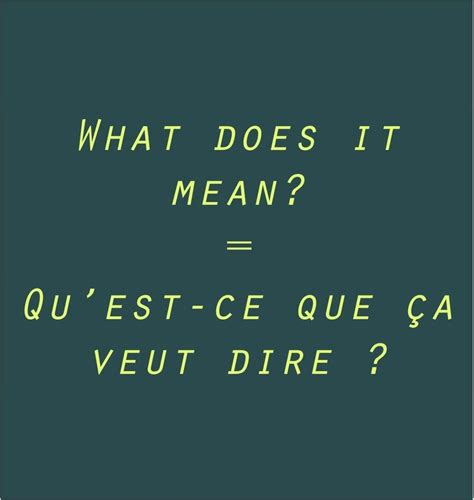 Qu'est-ce que ça veut dire? | French language, Basic ...