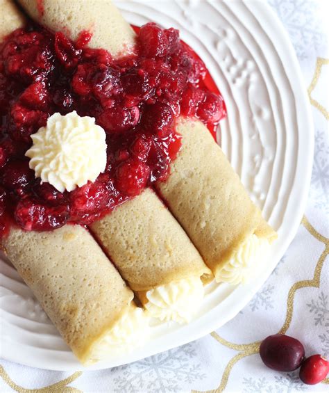 Amaretto Crepes With Cranberry Raspberry Sauce