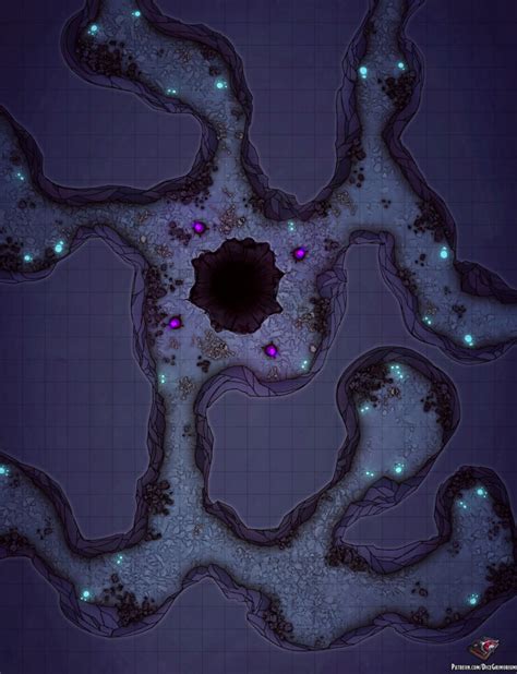 Cavern Pit Dandd Map For Roll20 And Tabletop — Dice Grimorium