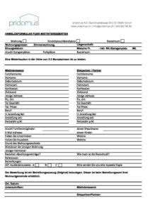 Anmeldeformular | pridomus AG