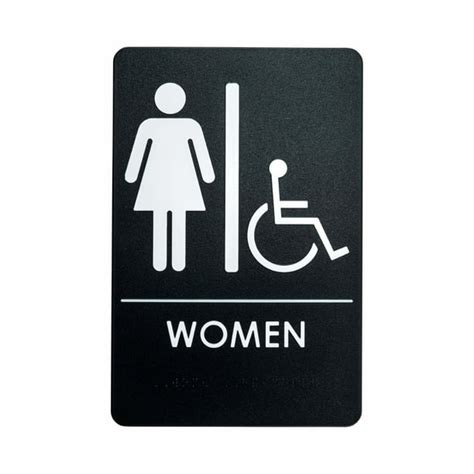London Health Products Womens Restroom Sign Ada Compliant Black