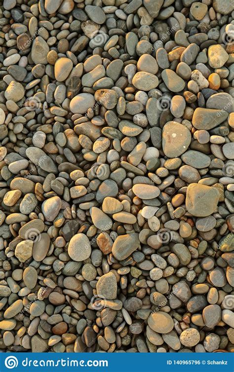 Stone Pebbles On The Seashore As An Abstract Background Stock Photo