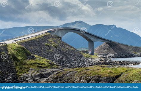 The Storseisundet Bridge On The Atlantic Ocean Road In Norway