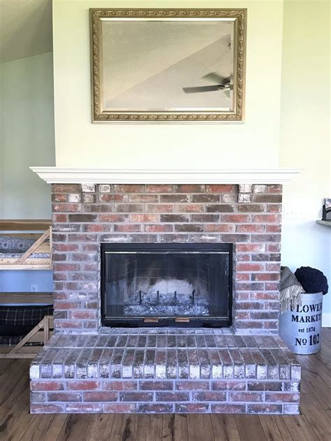 How To Whitewash A Brick Fireplace — This Hiatus White Wash Brick