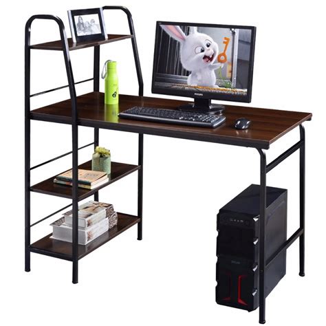 Goplus 48 Multi Function Computer Desk With 4 Tier Shelf Workstation