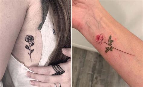 Rose tattoos are very lovely to look at. 23 Chic Small Rose Tattoos for Women | StayGlam