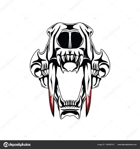 Saber Tooth Tiger Skull Tattoo