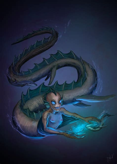Humans are fascinated by the ocean. ArtStation - Mermaids and deep sea monsters, Jeferson ...