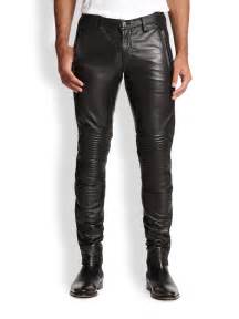 Lyst Blk Dnm Slim Fit Leather Biker Pants In Black For Men