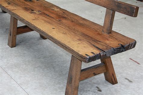 Custom Made Live Edge Barnwood Bench With Back Rest 15 Long By
