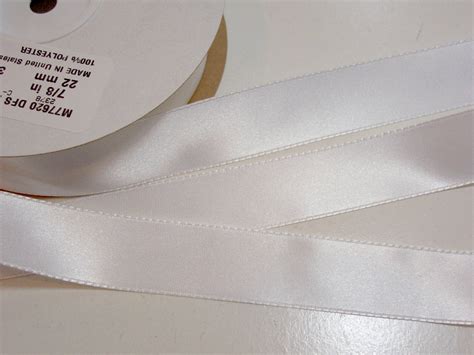 White Ribbon Offray Bright White Satin Ribbon Double Faced Etsy