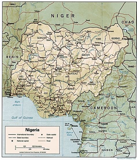 Contain information about regions division. Detailed relief and political map of Nigeria. Nigeria detailed relief and political map ...