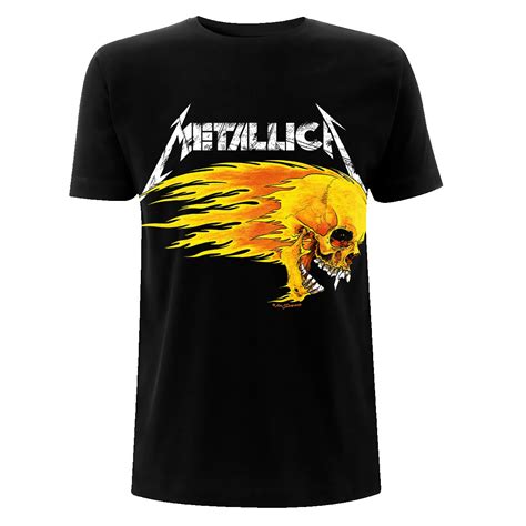 Metallica Flaming Skull T Shirt Heroes Inc Europe