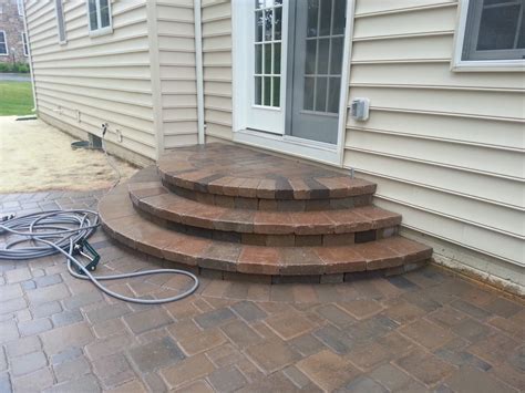 Paver Patio With Steps Life Time Pavers