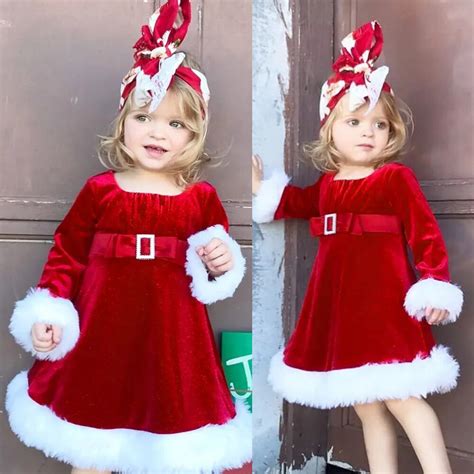 2018 Hot Sale Winter Christmas Dress Children Kids Girls Party