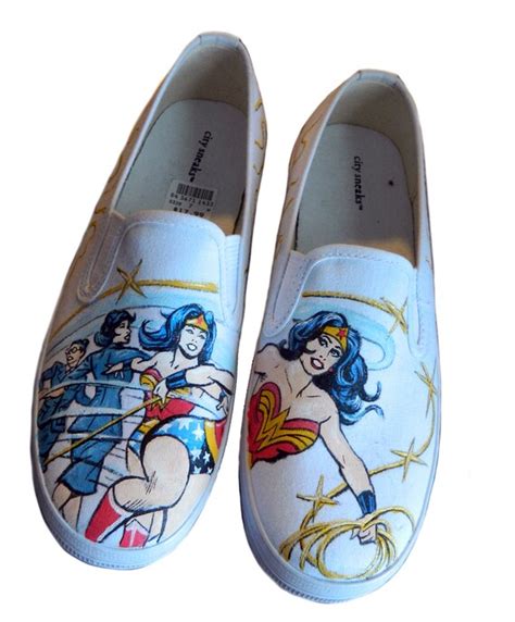 Wonder Woman Custom Painted Canvas Sneakers Simple