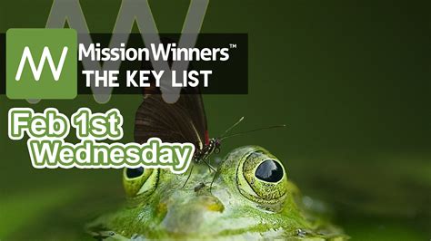 Key List Wednesday Feb 01 2023 Mission Winners