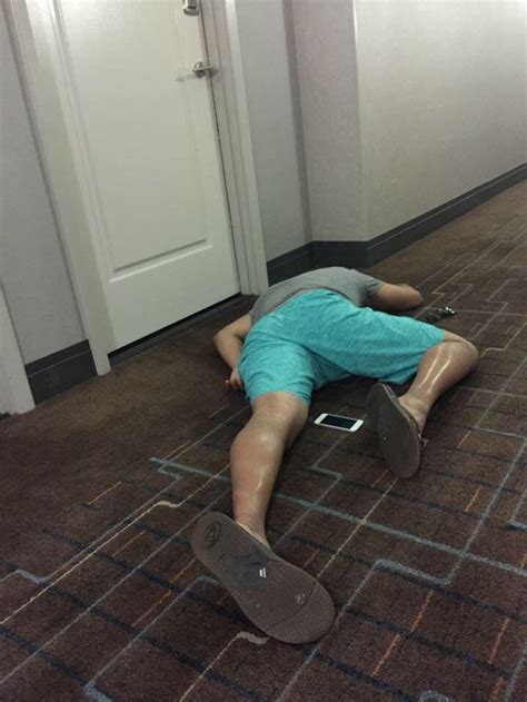 Psbattle A Guy Passed Out Face Down In A Hallway In Vegas Rphotoshopbattles