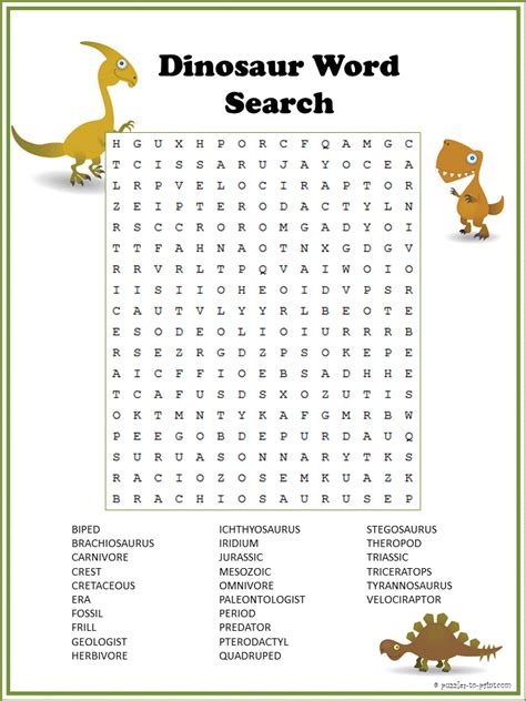 Make your own custom word search with our free generator. Free Printable Dinosaur Word Search | Kids word search ...