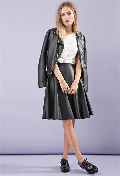 Faux Leather A Line Skirt Vegan Leather Skirt Leather A Line Skirt