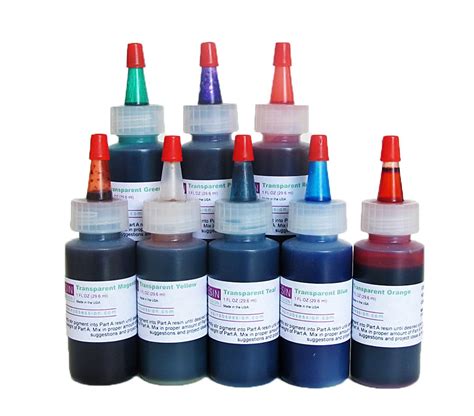 Transparent Pigment Set Shop Our 8 Color Epoxy Pigment Set Resin