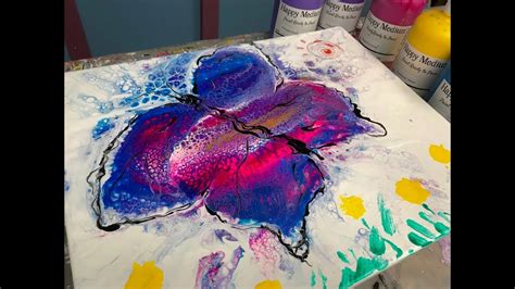 Acrylic Pour Painting A Positively Negative Butterfly Youtube