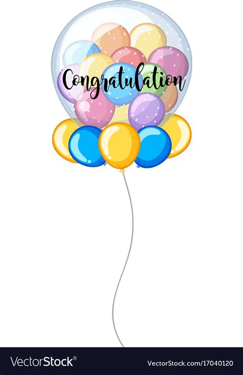 Colorful Balloons With Word Congratulation Vector Image