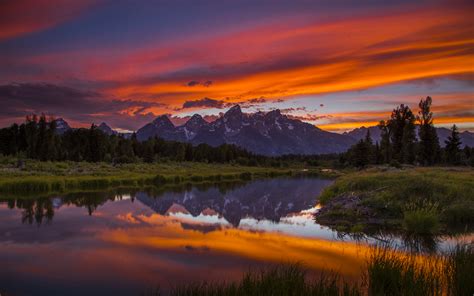 Sunset Grand Teton National Park Wyoming Usa Hd Wallpaper Download For