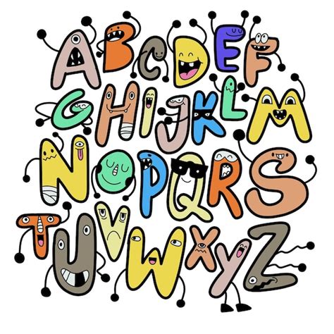 Premium Vector Funny Alphabet Characters Capital Letters Alphabet