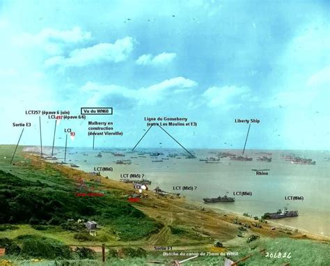 Colleville Sur Mer Omaha Beach Vue Depuis Le Wn60 Le 10 Juin 1944 D