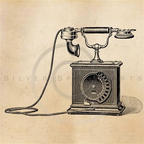 Vintage Telephone Illustration Printable 1800s Phones Antique Etsy