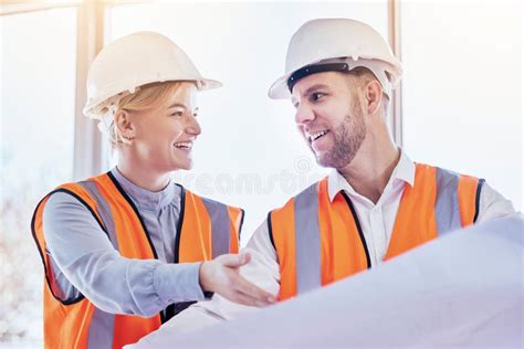 Business People Architect And Planning With Blueprint For Construction