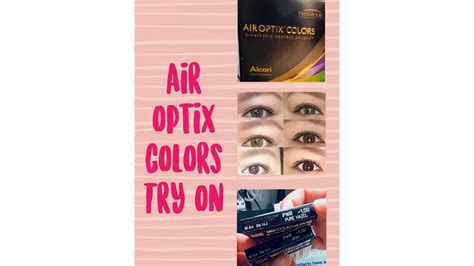 Air Optix Color On Brown Eyes Gray And Pure Hazel Youtube