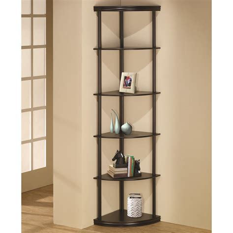 Coaster Bookcases Coas 800279 Corner Bookshelf In Dark Finish Value